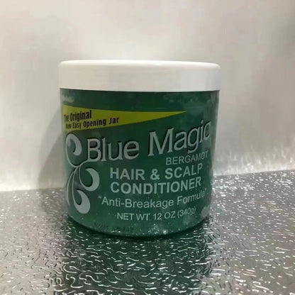 Vadesity Blue Magic Conditioner Robe capillaire Huile de ricin 340g Nutre, adoucit, améliore les frisottis et répare les cheveux endommagés