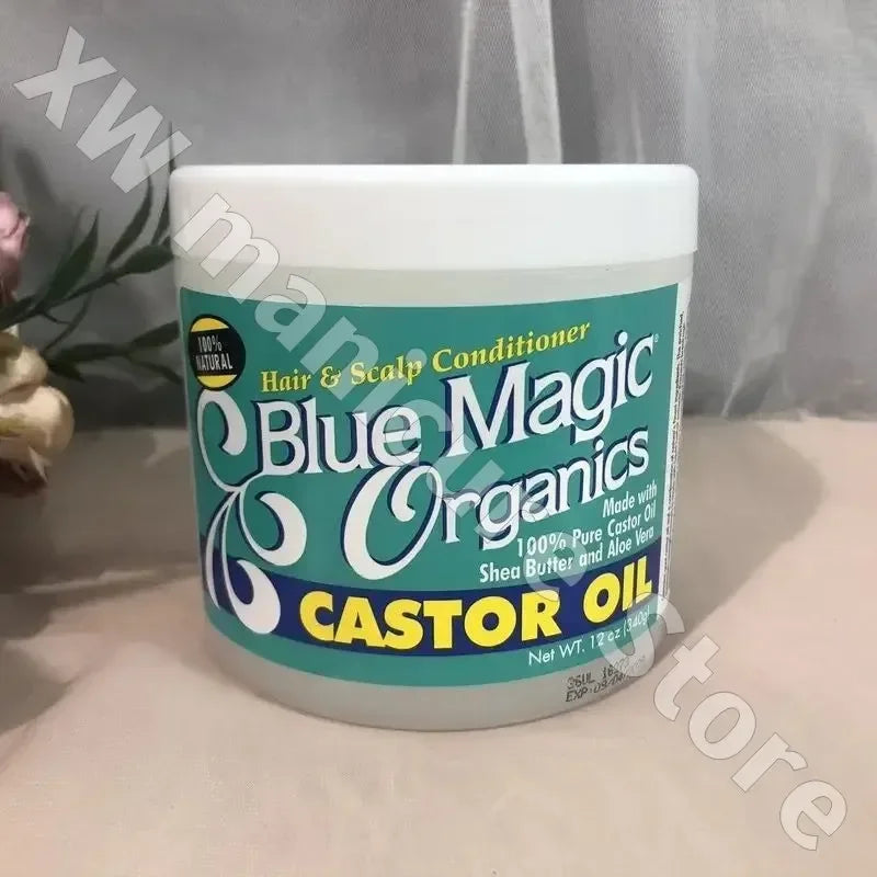 Vadesity Blue Magic Conditioner Robe capillaire Huile de ricin 340g Nutre, adoucit, améliore les frisottis et répare les cheveux endommagés