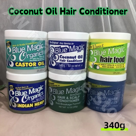 Vadesity Blue Magic Conditioner Robe capillaire Huile de ricin 340g Nutre, adoucit, améliore les frisottis et répare les cheveux endommagés